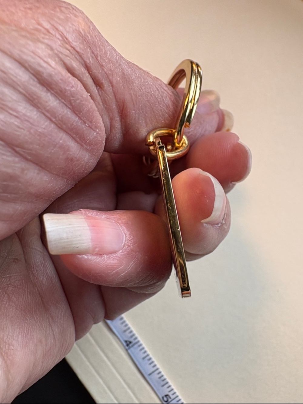 Coach Square Enamel Keychain in Pink, Purple & Blue with Gold Hardware - Picture 4 of 5